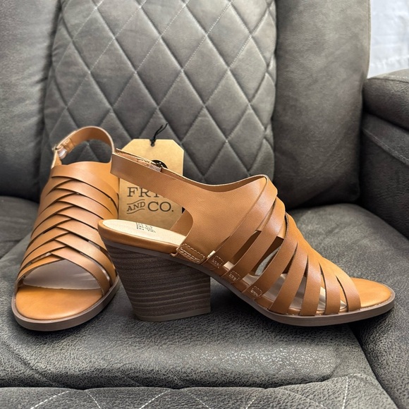 Frye and Company Galia Solid Tan Size 8 M Strappy Heeled Sandals - Picture 9 of 16